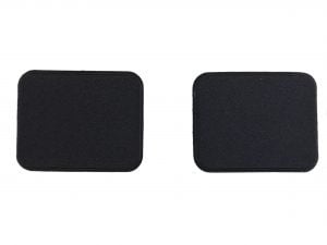 Two black square patches on a white background, perfect for clothing repair or embroidery work.