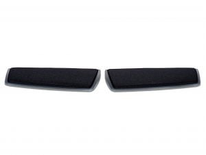 Black ergonomic chair armrest pads for office comfort and support, set of two.