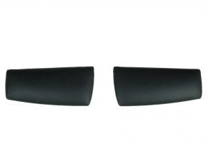 Black padded armrest covers for chairs, providing ergonomic support and comfort.