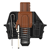 Mechanical keyboard switch cross-section showing spring mechanism, tactile bump, and contact points for enhanced typing response.