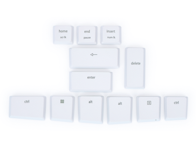 mWave White PC Keycaps