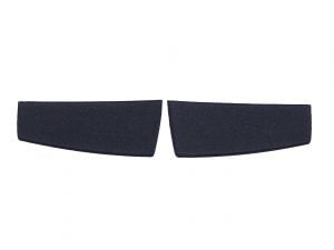 Black rectangular foam pads isolated on white background, ideal for soundproofing or cushioning applications.