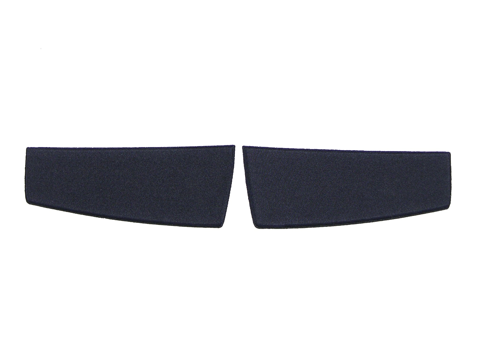Black rectangular foam pads isolated on white background, ideal for soundproofing or cushioning applications.