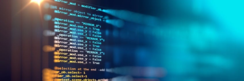 Close-up of colorful coding on computer screen, indicating software development and programming concepts.