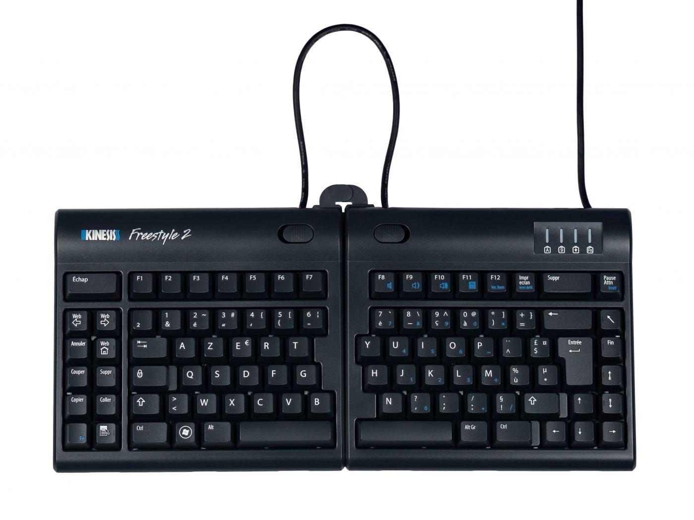 Split ergonomic keyboard with adjustable sections for comfortable typing and improved posture. Perfect for office use.