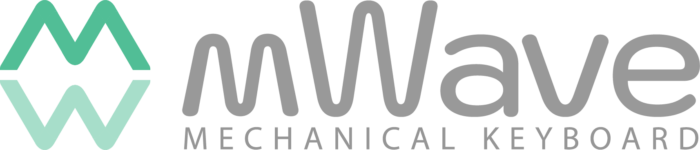 Logo of mWave Mechanical Keyboard brand with stylized M design in green and gray text.