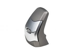 Ergonomic vertical computer mouse with a sleek design for comfortable and efficient use.