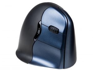 Ergonomic vertical mouse with adjustable pointer speed and sleek design for comfortable computing.